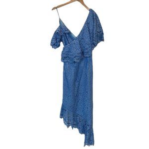 Asymmetric Lace Dress in Baby Blue